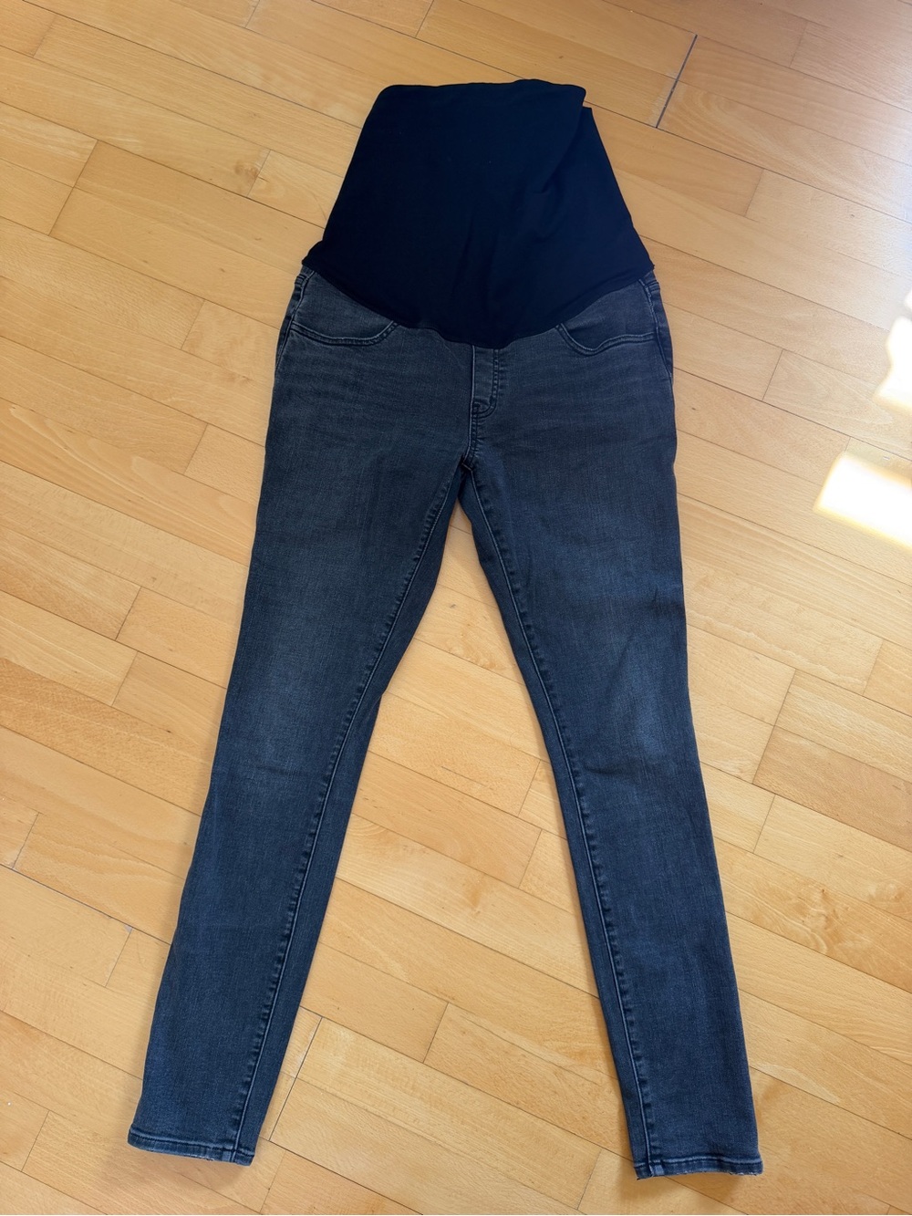Hatch Maternity Denim Jeans in Black & Charcoal Wash